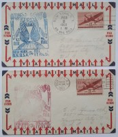 FFC US Stati Uniti 2 stupende lettere di Posta Aerea da New York per Milano 2 Febbraio 1950